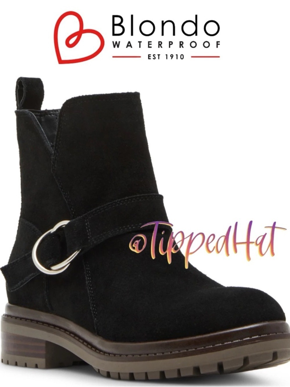 Blondo Renae Waterproof Suede Bootie Black Size 8.5 NWOB $169